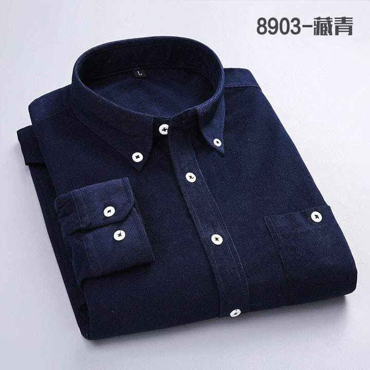 Men's Solid Color Plaid Long-Sleeved Casual Shirts BENNYS 