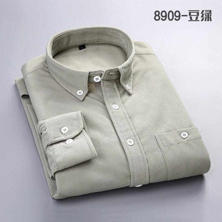 Men's Solid Color Plaid Long-Sleeved Casual Shirts BENNYS 