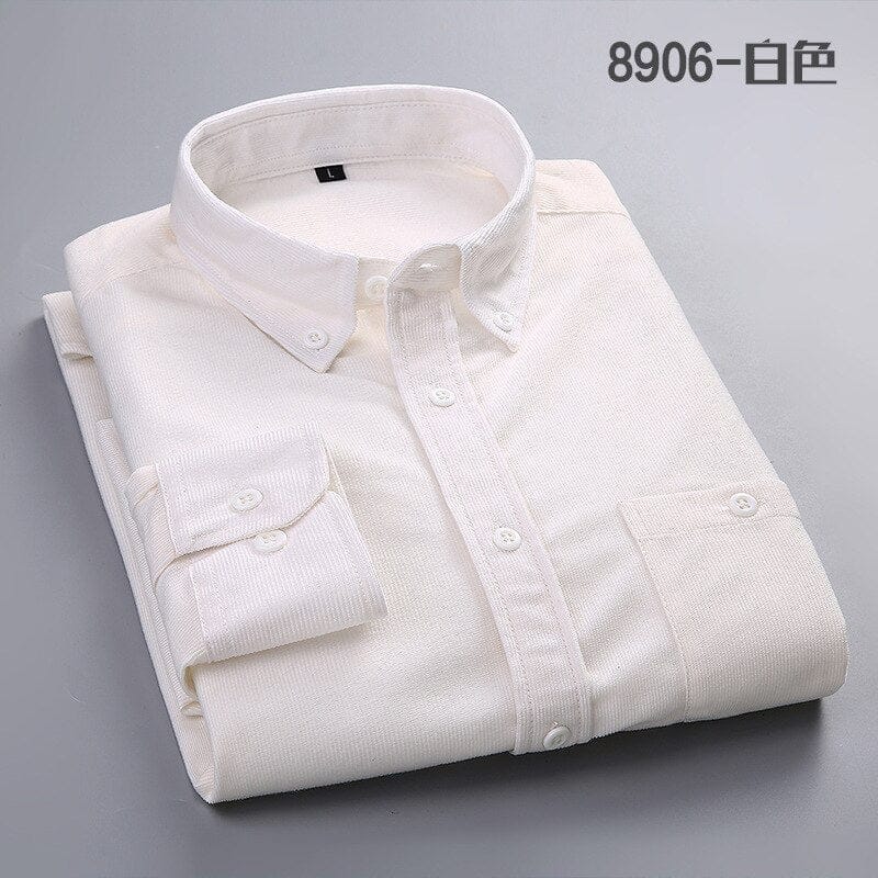 Men's Solid Color Plaid Long-Sleeved Casual Shirts BENNYS 