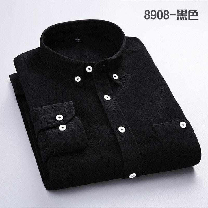 Men's Solid Color Plaid Long-Sleeved Casual Shirts BENNYS 