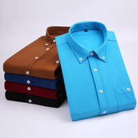 Men's Solid Color Plaid Long-Sleeved Casual Shirts BENNYS 