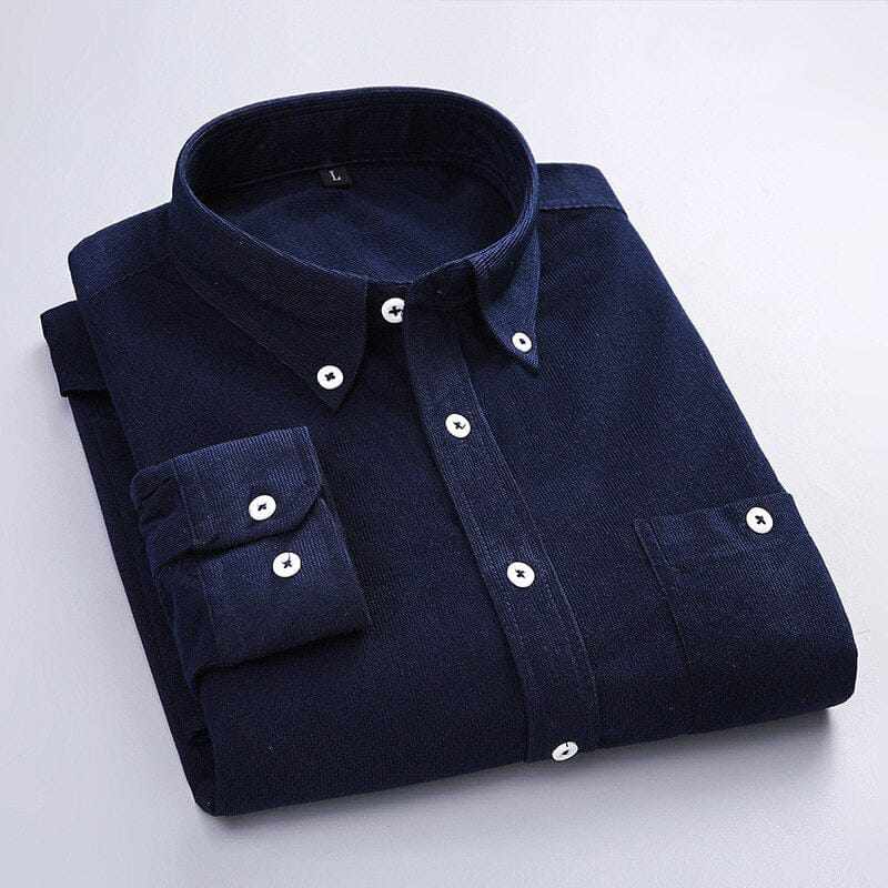 Men's Solid Color Plaid Long-Sleeved Casual Shirts BENNYS 
