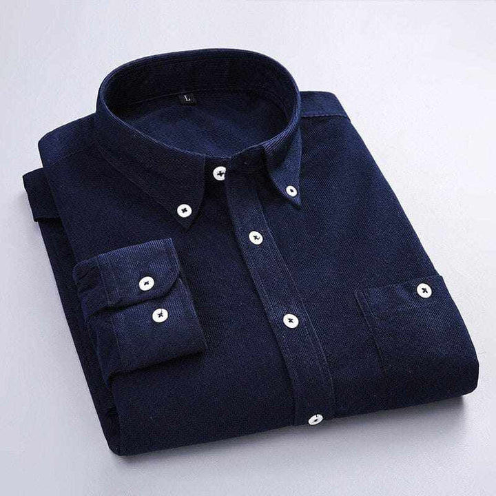Men's Solid Color Plaid Long-Sleeved Casual Shirts BENNYS 