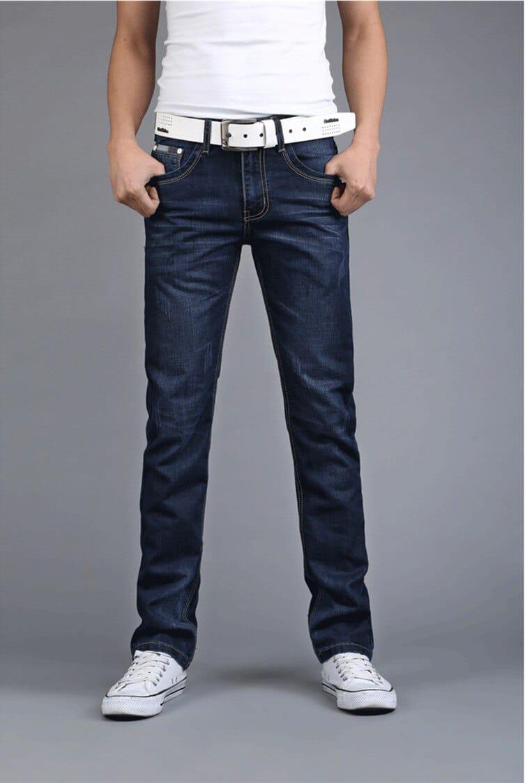 Men's Straight Slim Business Casual Jeans Youth Popular  Denim Pants BENNYS 