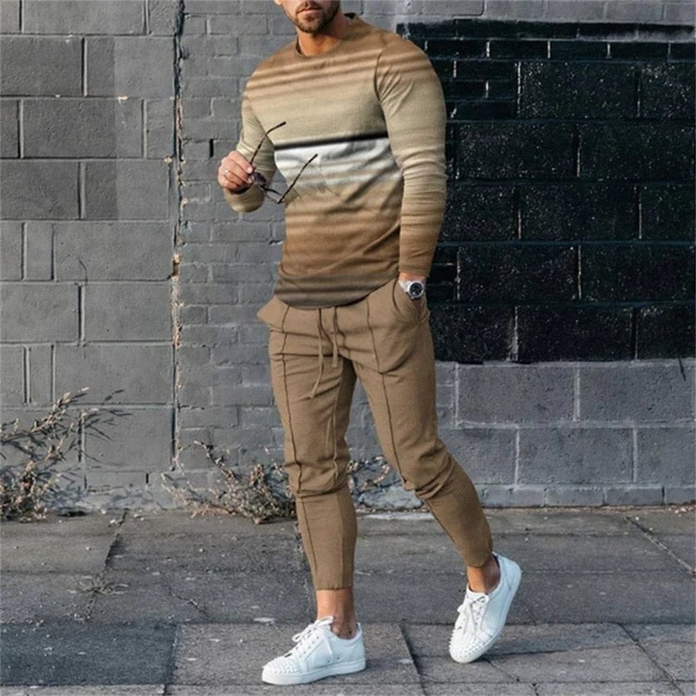 Men's Streetwear Vintage Sweatshirt Oversized Men Clothing 2 Piece Sets BENNYS 