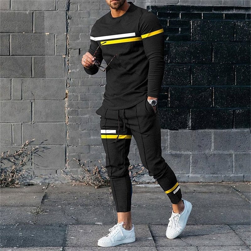 Men's Streetwear Vintage Sweatshirt Oversized Men Clothing 2 Piece Sets BENNYS 