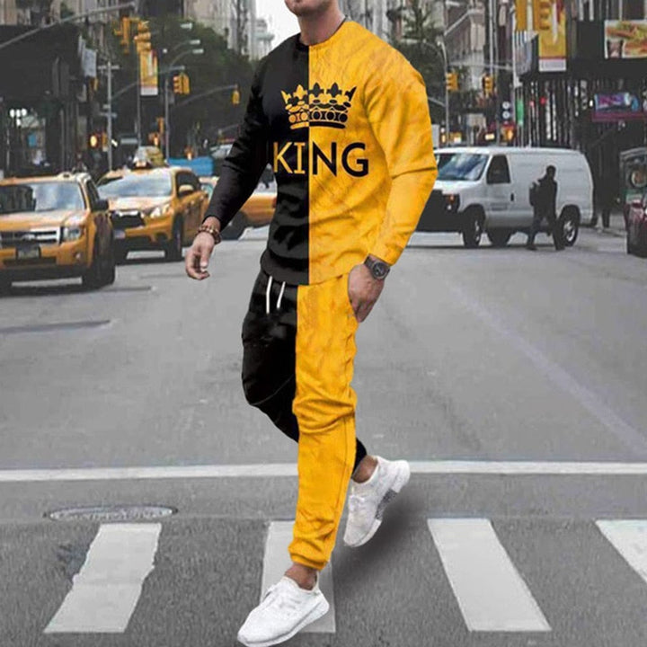 Men's Streetwear Vintage Sweatshirt Oversized Men Clothing 2 Piece Sets BENNYS 