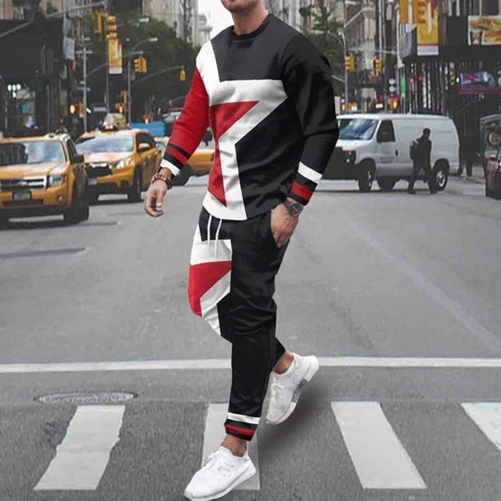 Men's Streetwear Vintage Sweatshirt Oversized Men Clothing 2 Piece Sets BENNYS 