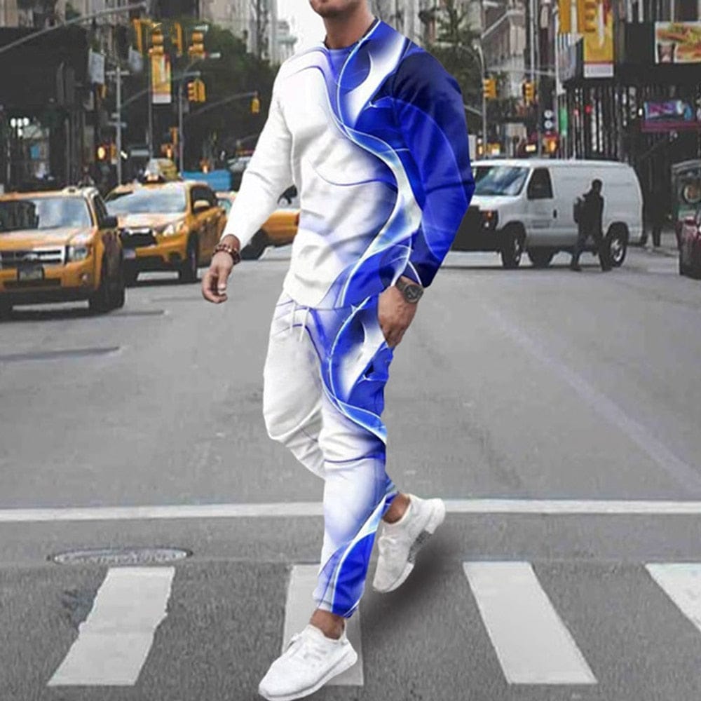 Men's Streetwear Vintage Sweatshirt Oversized Men Clothing 2 Piece Sets BENNYS 