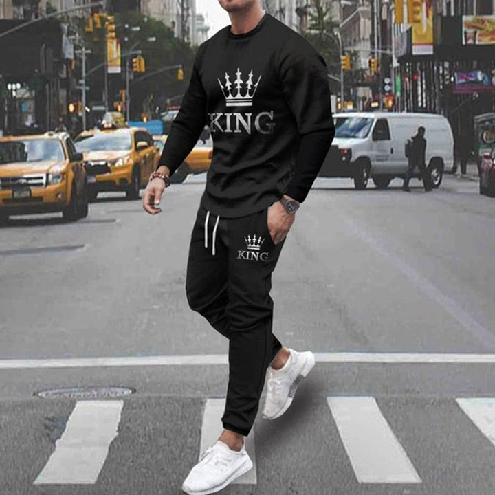 Men's Streetwear Vintage Sweatshirt Oversized Men Clothing 2 Piece Sets BENNYS 