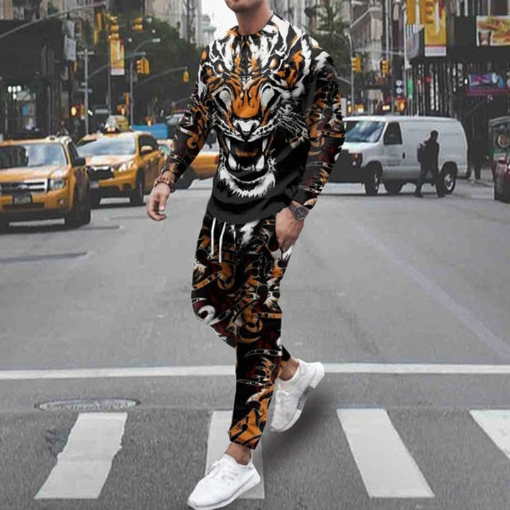 Men's Streetwear Vintage Sweatshirt Oversized Men Clothing 2 Piece Sets BENNYS 