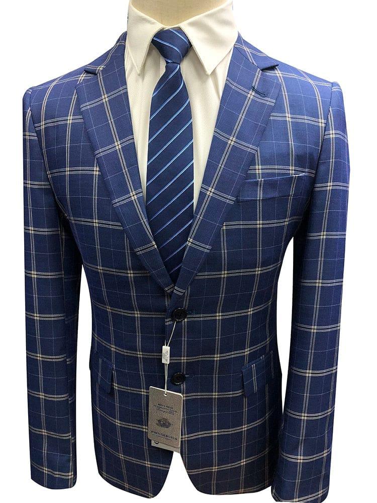 Men's Suits Slim Fit 2 PCS Set Plaid For Wedding Party Dinner Suit BENNYS 