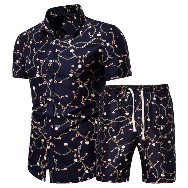 Men's Summer Clothing  2 Piece Fashion Male Casual Beach Wear BENNYS 