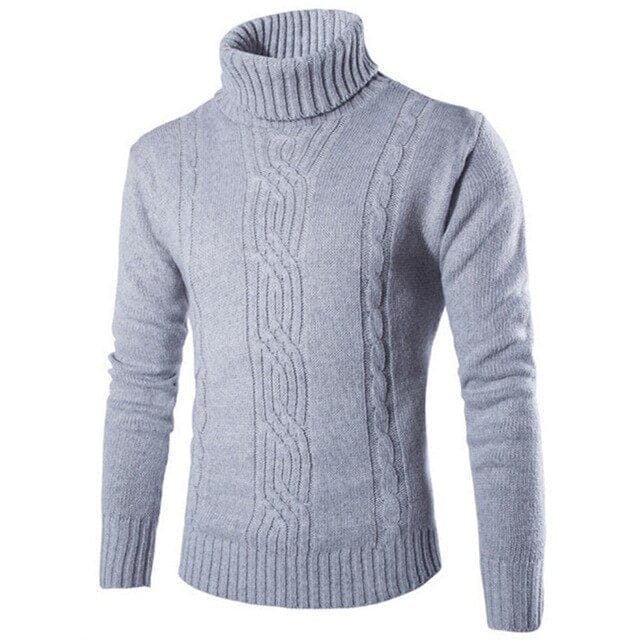 Men's Sweater Pullover Slim Warm Solid Turtleneck Clothing BENNYS 