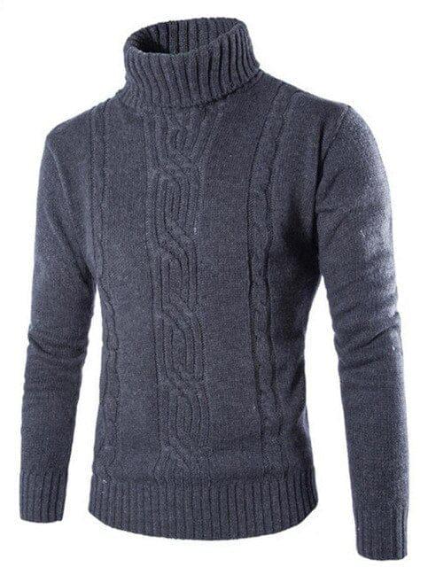 Men's Sweater Pullover Slim Warm Solid Turtleneck Clothing BENNYS 