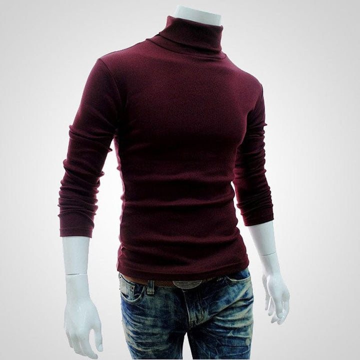 Men's Turtleneck Solid Color Pullovers Slim Fit  Knitted Sweaters BENNYS 