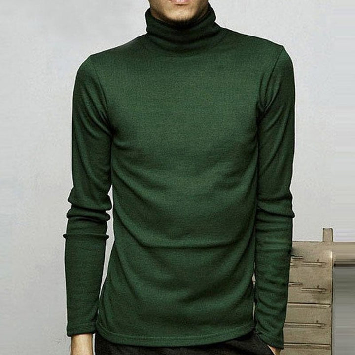 Men's Turtleneck Solid Color Pullovers Slim Fit  Knitted Sweaters BENNYS 