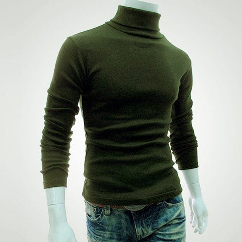 Men's Turtleneck Solid Color Pullovers Slim Fit  Knitted Sweaters BENNYS 