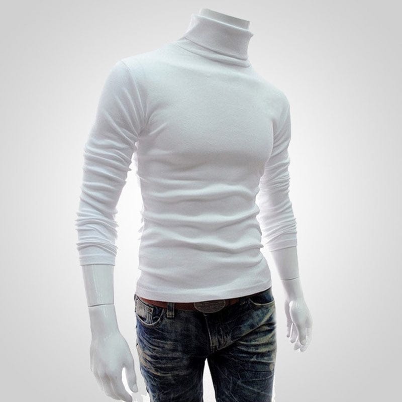 Men's Turtleneck Solid Color Pullovers Slim Fit  Knitted Sweaters BENNYS 