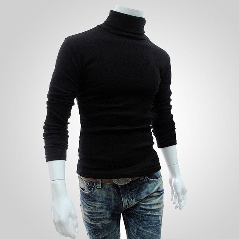 Men's Turtleneck Solid Color Pullovers Slim Fit  Knitted Sweaters BENNYS 