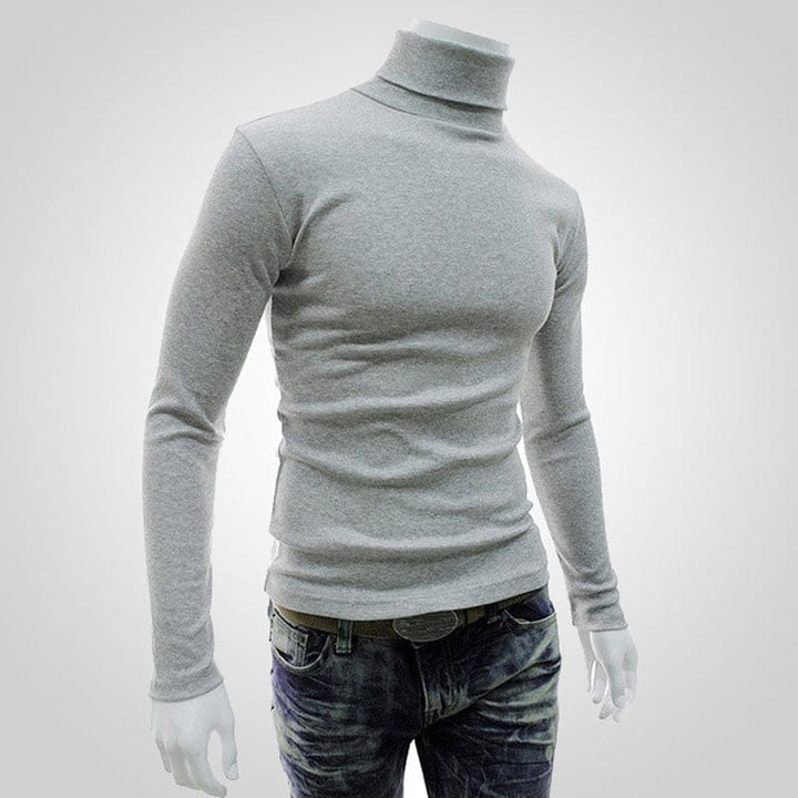 Men's Turtleneck Solid Color Pullovers Slim Fit  Knitted Sweaters BENNYS 