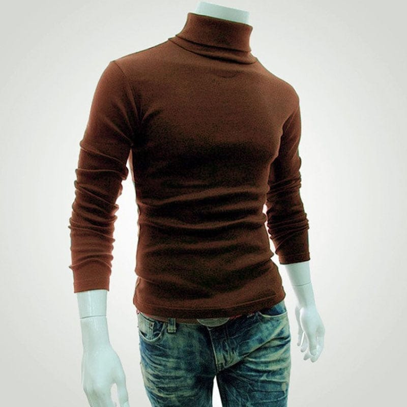 Men's Turtleneck Solid Color Pullovers Slim Fit  Knitted Sweaters BENNYS 