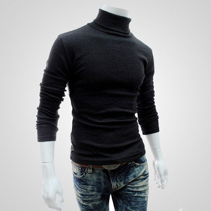 Men's Turtleneck Solid Color Pullovers Slim Fit  Knitted Sweaters BENNYS 