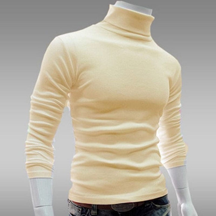 Men's Turtleneck Solid Color Pullovers Slim Fit  Knitted Sweaters BENNYS 