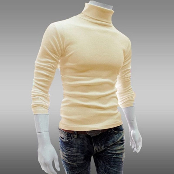 Men's Turtleneck Solid Color Pullovers Slim Fit  Knitted Sweaters BENNYS 