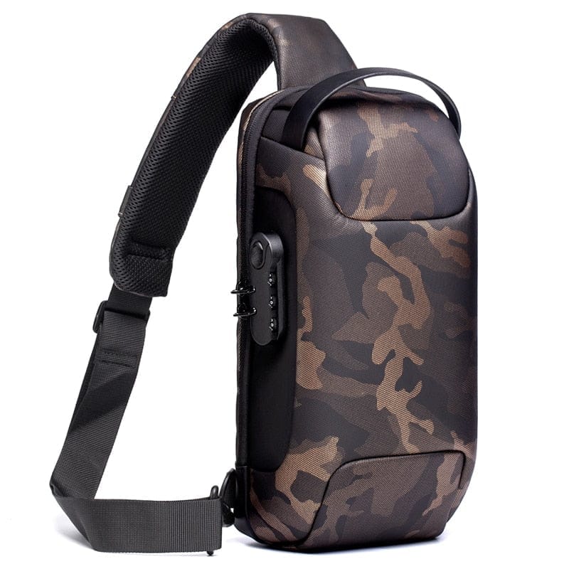 Men's Waterproof USB Crossbody Bag Anti-theft Shoulder Sling Bag BENNYS 