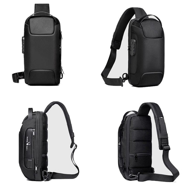 Men's Waterproof USB Crossbody Bag Anti-theft Shoulder Sling Bag BENNYS 