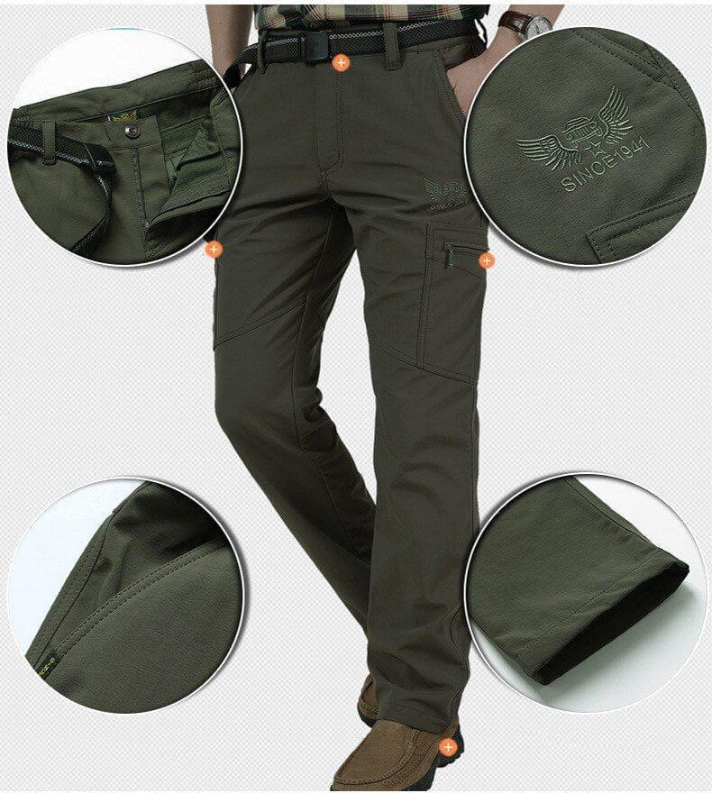 Men's Winter Thick Fleece Warm Stretch Cargo Pants Military SoftShell Waterproof Casual Pants Tactical Trousers Plus Size 4XL BENNYS 