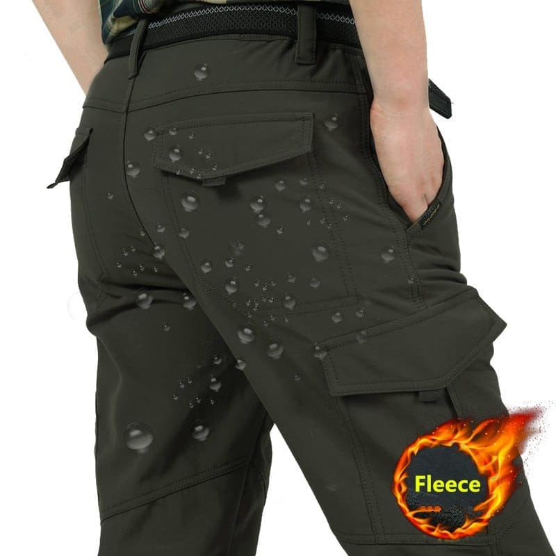 Men's Winter Thick Fleece Warm Stretch Cargo Pants Military SoftShell Waterproof Casual Pants Tactical Trousers Plus Size 4XL BENNYS 