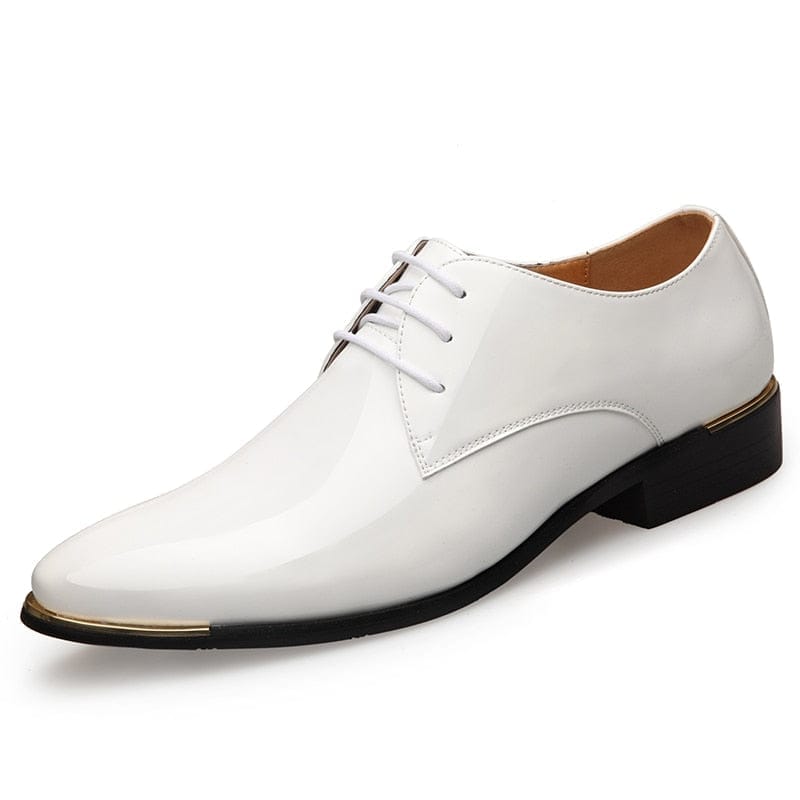 Mens Leather Shoes White Wedding Shoes BENNYS 