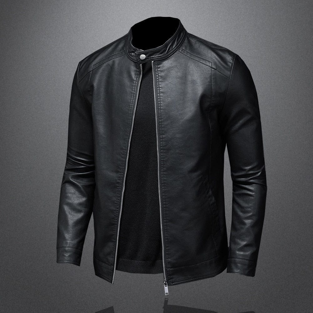 Mens Pu Leather Jacket Fashion Motorcycle Leather Coat BENNYS 