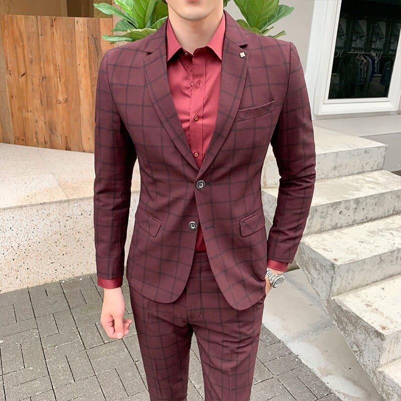 Mens Suit Skinny 2 Pieces Formal Slim Fit Tuxedo Prom Suit For Men – Bennys  Beauty World