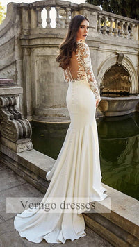 Mermaid Wedding Dress Long Sleeves Elegant Wedding Dress BENNYS 