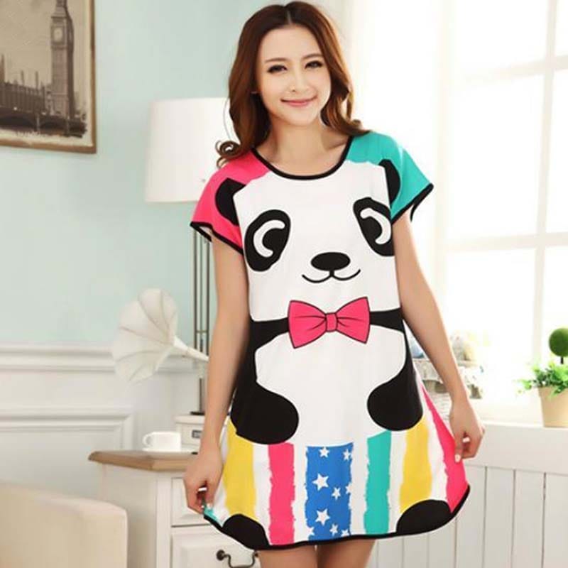 Milk Silk Short-sleeved Nightdress Ladies Pajamas BENNYS 