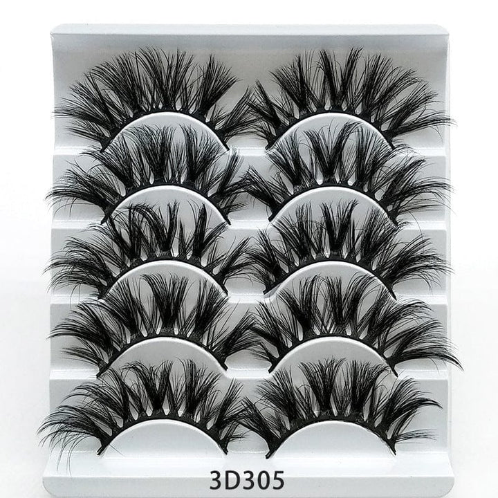 Mink False Eyelashes 3D False Eyelashes Five Pairs Of Soft Cotton Stalk Eyelashes BENNYS 