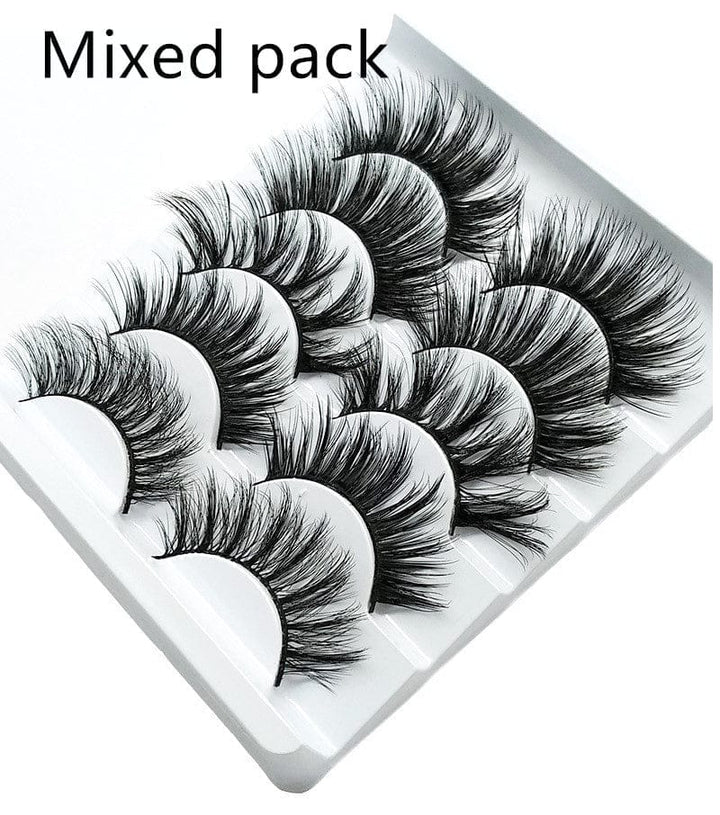 Mink False Eyelashes 3D False Eyelashes Five Pairs Of Soft Cotton Stalk Eyelashes BENNYS 