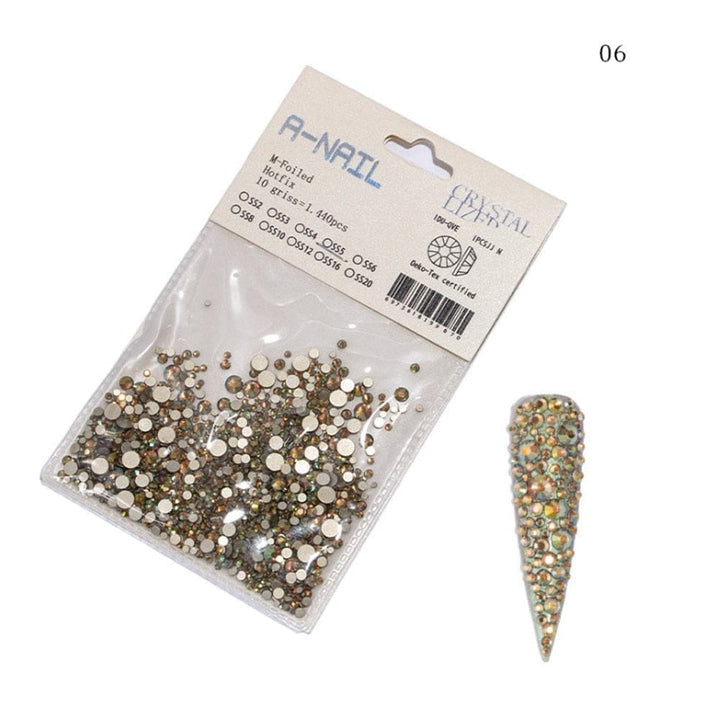 Mix Sizes 1440PCS/Pack Crystal Rhinestones For Nails 3D Nail Art Decoration BENNYS 