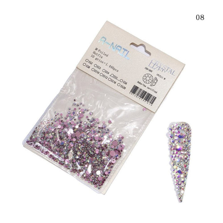 Mix Sizes 1440PCS/Pack Crystal Rhinestones For Nails 3D Nail Art Decoration BENNYS 