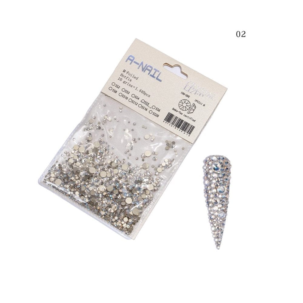 Mix Sizes 1440PCS/Pack Crystal Rhinestones For Nails 3D Nail Art Decoration BENNYS 