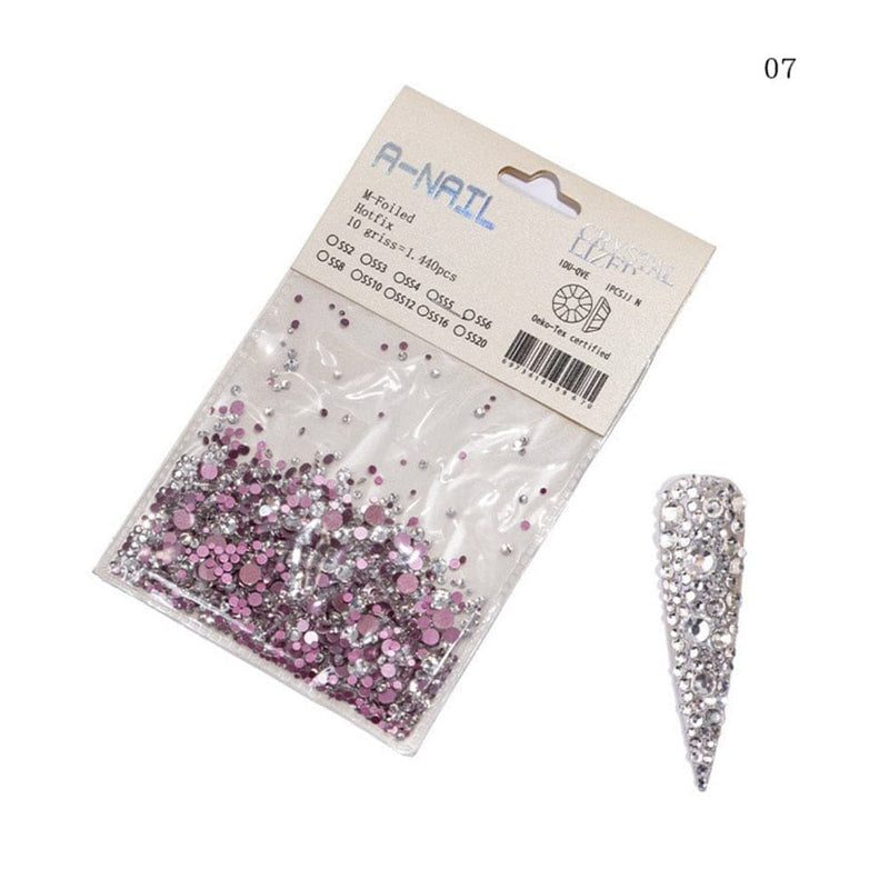 Mix Sizes 1440PCS/Pack Crystal Rhinestones For Nails 3D Nail Art Decoration BENNYS 