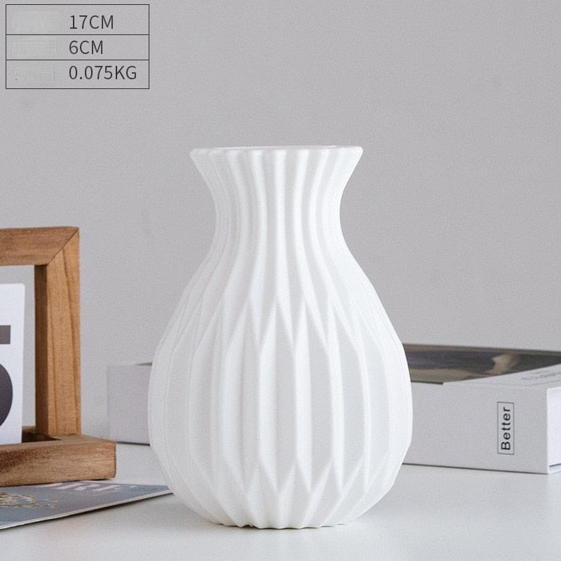 Modern Flower Vase White Pink Plastic Vase Flower Pot BENNYS 