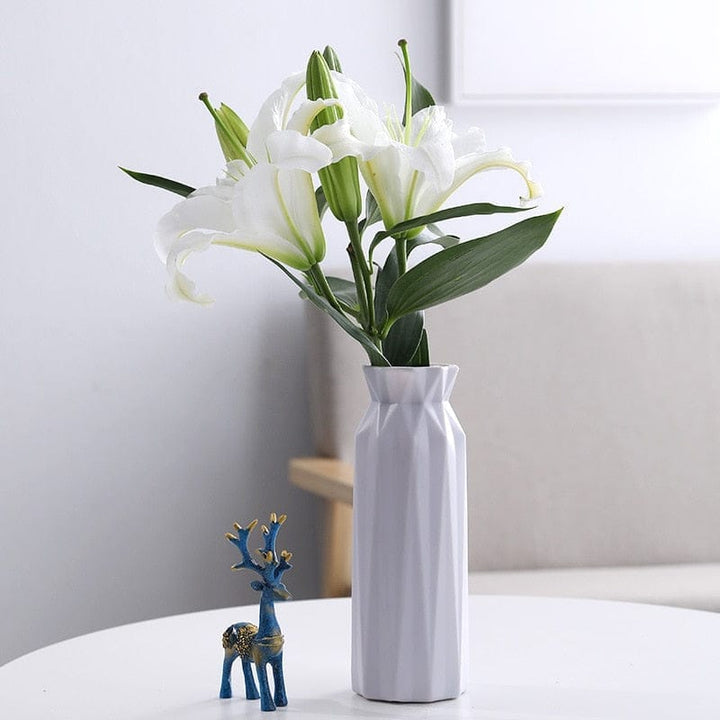 Modern Flower Vase White Pink Plastic Vase Flower Pot BENNYS 