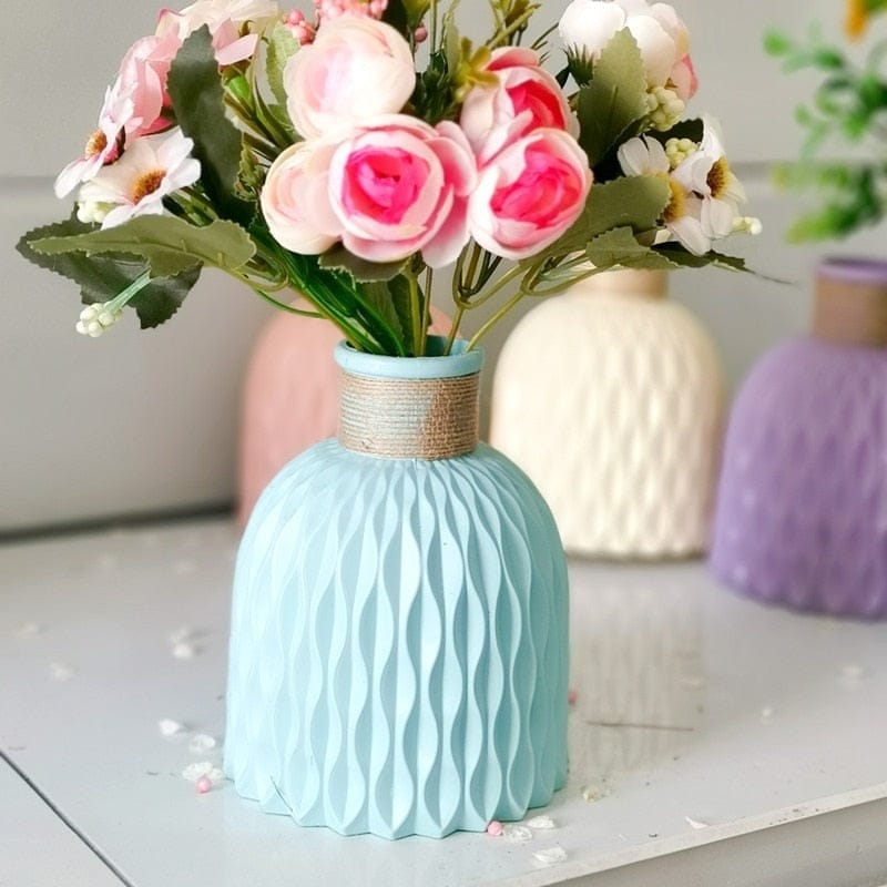 Modern Flower Vase White Pink Plastic Vase Flower Pot BENNYS 