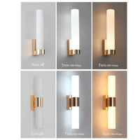 Modern LED Wall Lamp Stylish Gold Pipe Acrylic Lampshade for Living Room BENNYS 