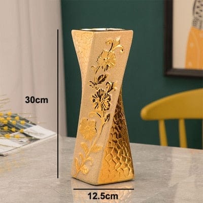 Modern Style golden Ceramic Tabletop Flower vase BENNYS 