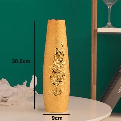 Modern Style golden Ceramic Tabletop Flower vase BENNYS 